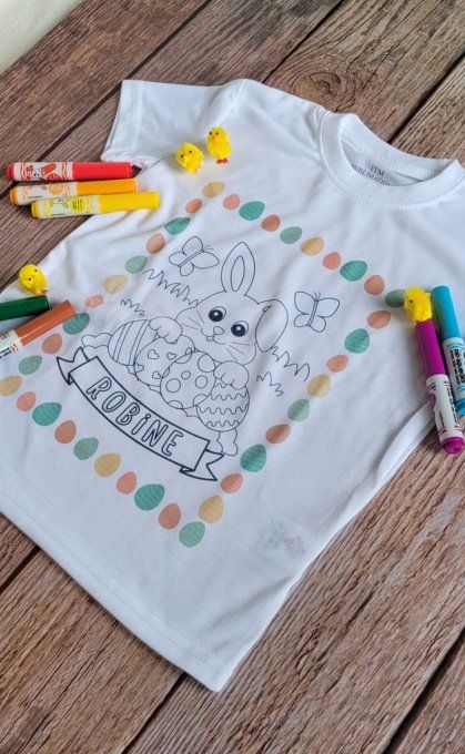 Tee-shirt Pâques Personnalisé à colorier 